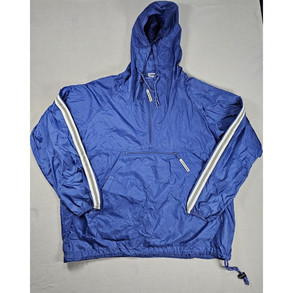 Vintage Old Navy Anorak Windbreaker Men's M Blue Nylon Pullover Hooded Y2K